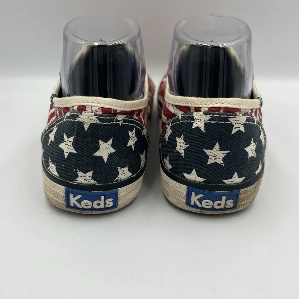 KEDS Women's CHILLAX Slip On American Flag RED WHITE BLUE Stars & Stripes 9.5